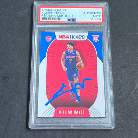 2020-21 NBA Hoops #241 Killian Hayes Signed Card AUTO PSA Slabbed RC Pistons