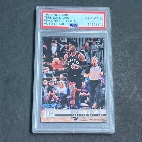 2019-20 Panini Chronicles #104 Terence Davis Signed Card AUTO 10 PSA Slabbed RC Raptors