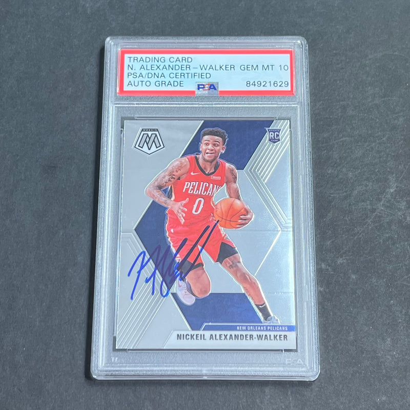 2019-20 Panini Mosaic #205 Nickeil Alexander-Walker Signed Card AUTO PSA Slabbed Pelicans