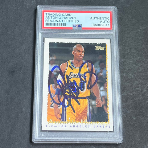 1994-95 Topps #367 Antonio Harvey Signed Card AUTO PSA Slabbed Lakers
