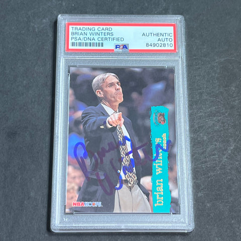 1996-97 NBA Hoops #337 Brian Winters Signed Card AUTO PSA Slabbed Grizzles