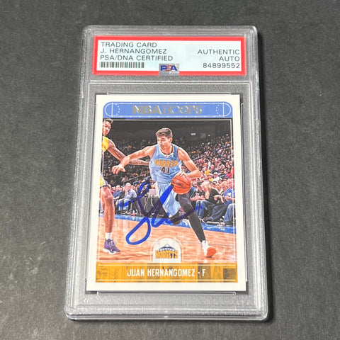 2017-18 NBA Hoops #148 Juan Hernangomez Signed Card PSA Nuggets