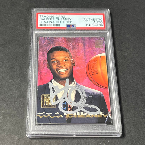 1993-94 Topps #127 Calbert Cheaney Signed Card AUTO PSA Slabbed Bullets