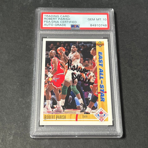 1991-92 Upper Deck #72 Robert Parish Signed AUTO 10 PSA Slabbed Celtics