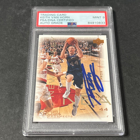 2000-01 Upper Deck Pros #52 Keith Van Horn Signed Card Auto 9 PSA Slabbed Nets