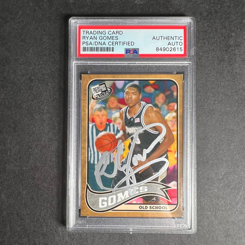 2005-06 Press Pass #7 Ryan Gomes Signed AUTO PSA Slabbed Providence