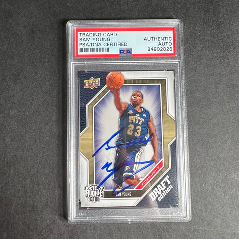 2009-10 Upper Deck Draft Edition #17 Sam Young Signed Card AUTO PSA Slabbed RC Pittsburgh