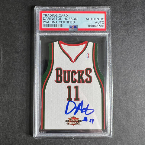 2010-11 Panini Threads #6 Darington Hobson Signed Card AUTO PSA/DNA Slabbed Bucks