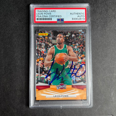 2009-10 Panini #5 Leon Powe Signed Card AUTO PSA/DNA Slabbed Cavaliers
