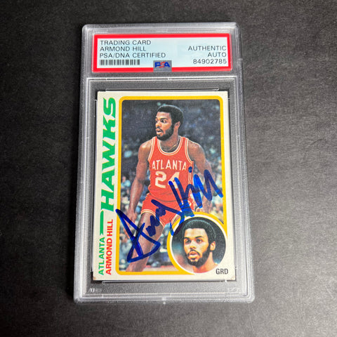 1978-79 Topps #70 Armond Hill Signed Card AUTO PSA Slabbed Hawks