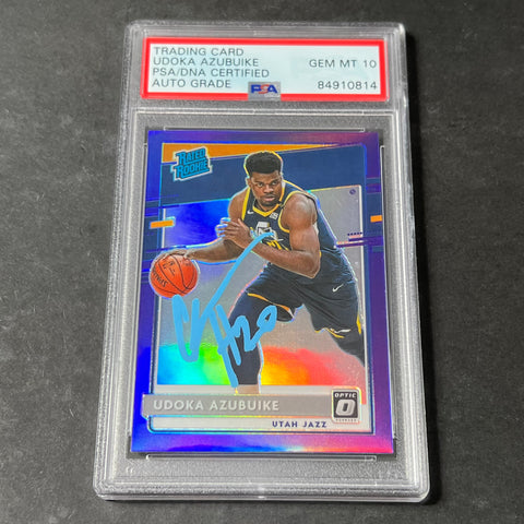 2020-21 Panini Donruss Optic #177 Udoka Azubuike AUTO 10 Signed Card PSA/DNA Encapsulated Jazz