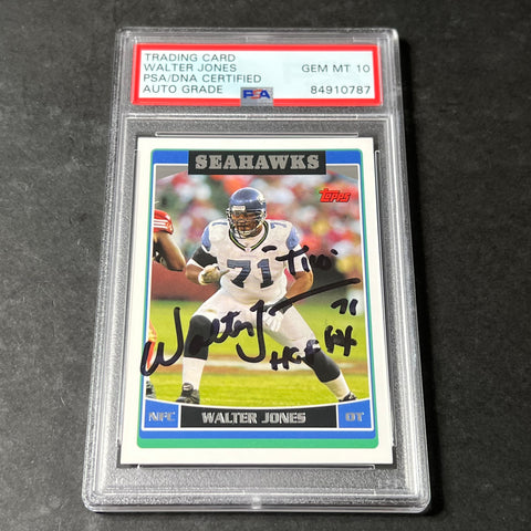 2006 Topps #15 Walter Jones PSA/DNA AUTO 10 Slabbed Seahawks