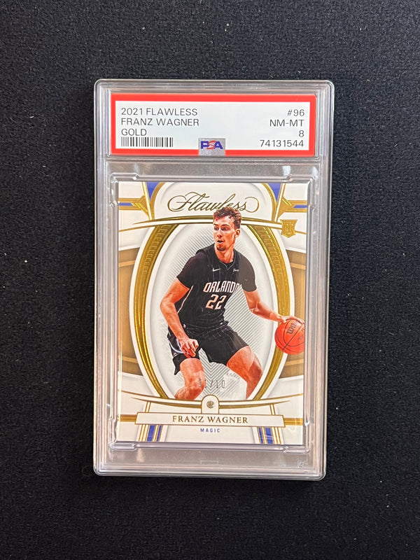 2021-22 Panini Flawless Gold #96 Franz Wagner Card PSA/DNA NM-MT 8 Slabbed RC Magic