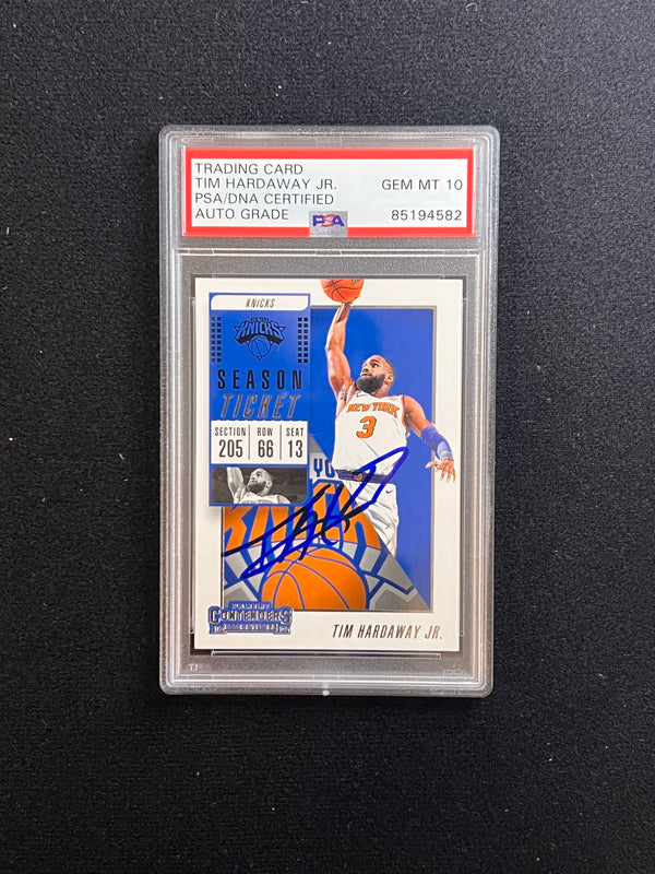2018-19 Panini Contenders #33 Tim Hardaway Jr. Signed Card AUTO 10 PSA Slabbed Knicks