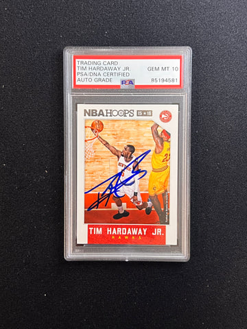 2015-16 NBA Hoops #26 Tim Hardaway Jr. Signed Card AUTO 10 PSA Slabbed Hawks