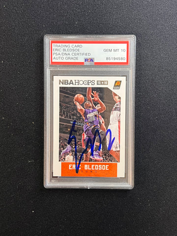2015-16 NBA Hoops #249 Eric Bledsoe Signed Card PSA AUTO 10 Slabbed Suns