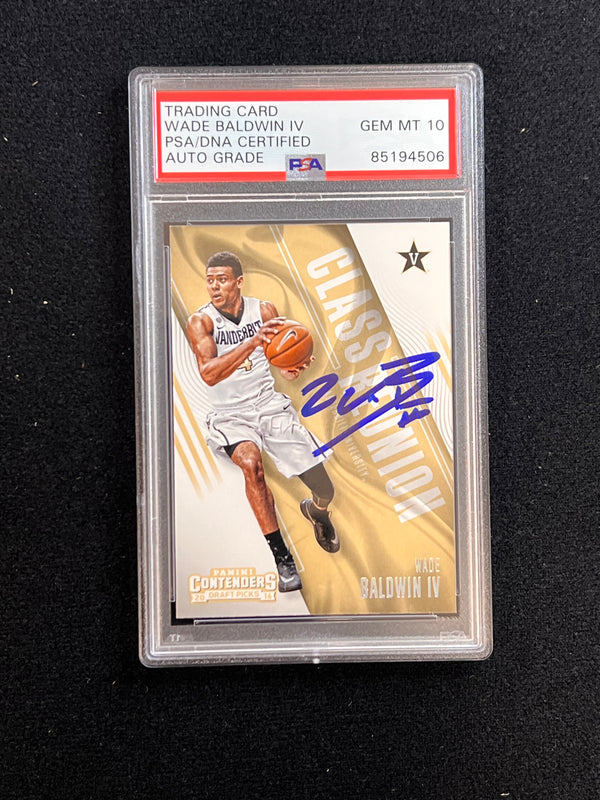 2016-17 Panini Contenders Draft Picks #17 Wade Baldwin IV Signed Card AUTO 10 PSA Slabbed Vanderbilt