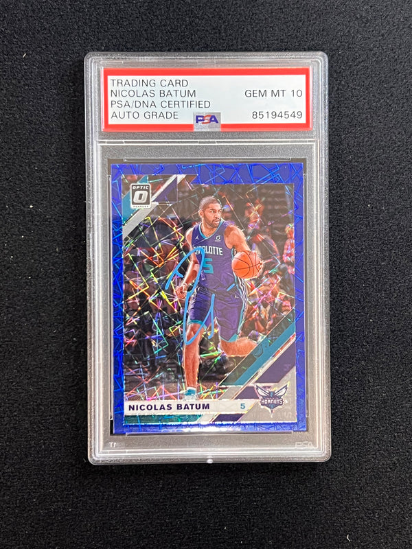 2019-20 Panini Donruss Optic #24 Nicolas Batum Signed Card AUTO 10 PSA Slabbed Hornets