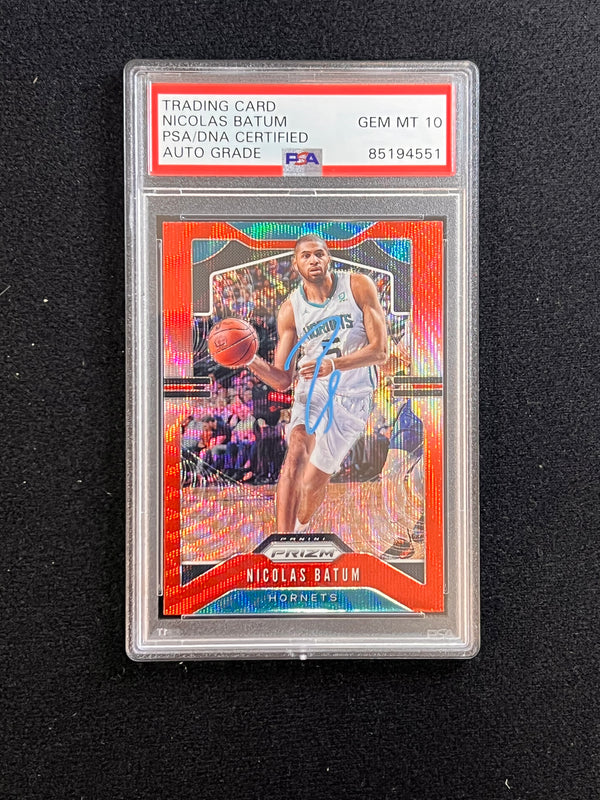 2019-20 Panini Prizm Silver #57 Nicolas Batum Signed Card AUTO 10 PSA Slabbed Hornets