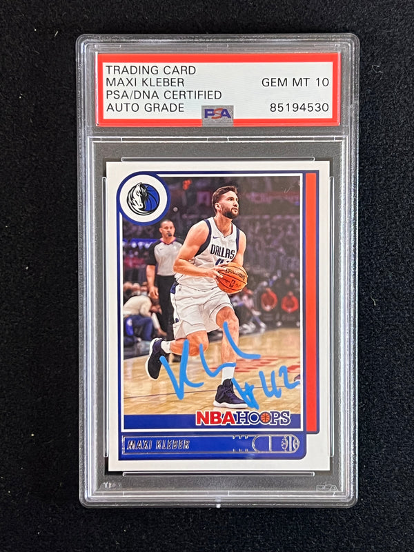 2021-22 Panini Hoops #112 Maxi Kleber Signed Card AUTO 10 PSA/DNA Slabbed Mavericks