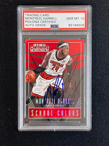 2015-16 Contenders Draft Picks School Colors #30 Montrezl Harrell Signed Card AUTO 10 PSA/DNA Slabbed Louisville