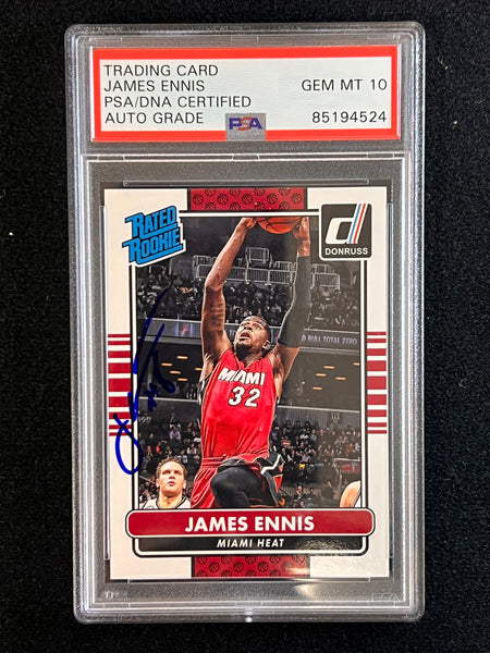 2014-15 Panini Donruss Rookie #222 JAMES ENNIS Signed Card AUTO 10