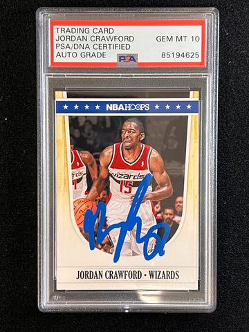 2011-12 Panini NBA Hoops #242 Jordan Crawford Signed Card AUTO PSA Slabbed Wizards