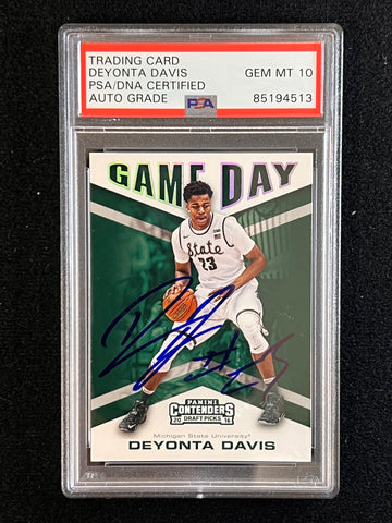 2016-17 Panini Contenders Draft Pick #11 Deyonta Davis Signed Card AUTO 10 PSA Slabbed RC