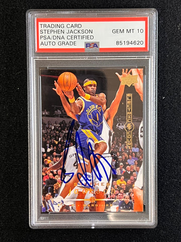 2008-09 Upper Deck #59 Stephen Jackson Signed Card AUTO 10 PSA Slabbed Warriors