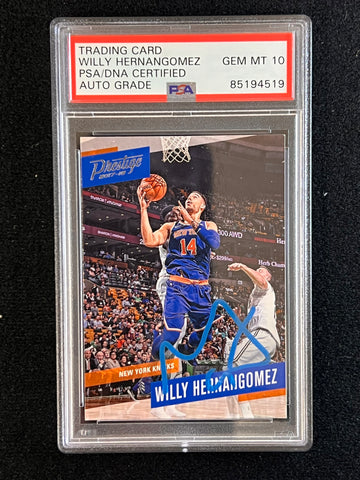 2017-18 Panini Prestige #65 Willy Hernangomez Signed Card AUTO 10 PSA Slabbed Knicks