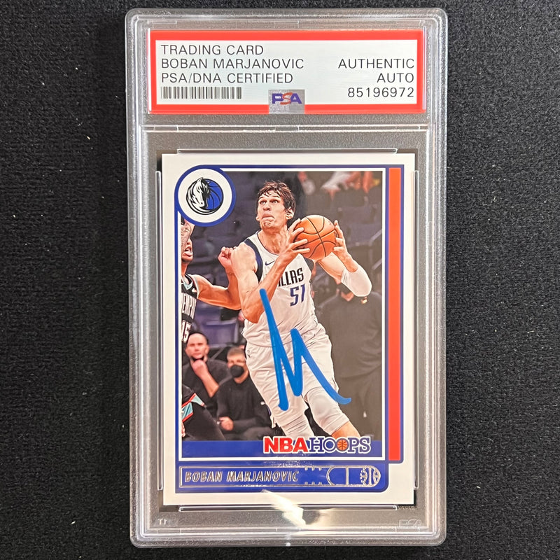 2021-22 NBA Hoops #122 Boban Marjanovic signed Auto Card PSA/DNA Slabbed Mavericks