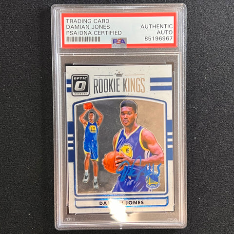 2016-17 Donruss Rookie Kings #25 Damian Jones Signed Card AUTO PSA/DNA Slabbed GSW RC