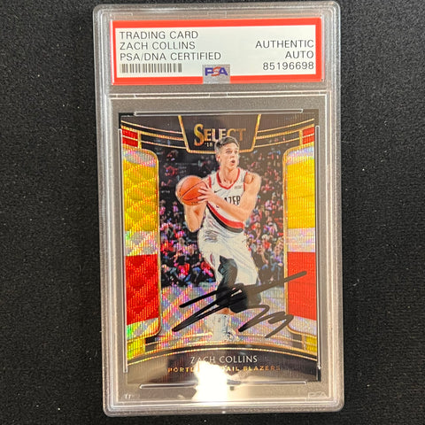 2018-19 Panini Select #92 ZACH COLLINS Signed Card AUT0 PSA Slabbed Blazers