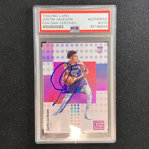 2017-18 Panini Status #142 JUSTIN JACKSON Signed Card AUTO PSA Slabbed RC Kings