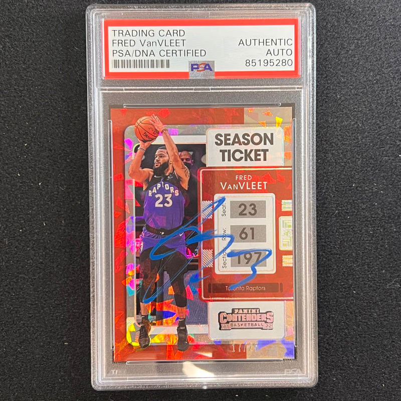 2020-21 Panini Contenders #11 Fred VanVleet Signed Card AUTO PSA Slabbed Raptors