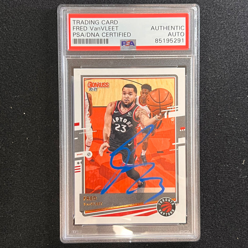 2019-20 Panini Donruss #9 Fred VanVleet Signed Card AUTO PSA Slabbed Raptors