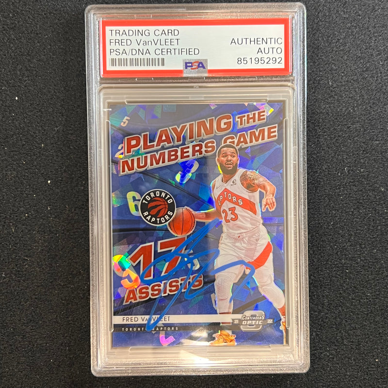 2021-22 Panini Contenders Optic #25 Fred VanVleet Signed Card AUTO PSA Slabbed Raptors