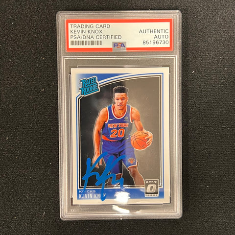 2018-19 Donruss Optic Rated Rookie #190 Kevin Knox Signed Card AUTO PSA Slabbed RC Knicks