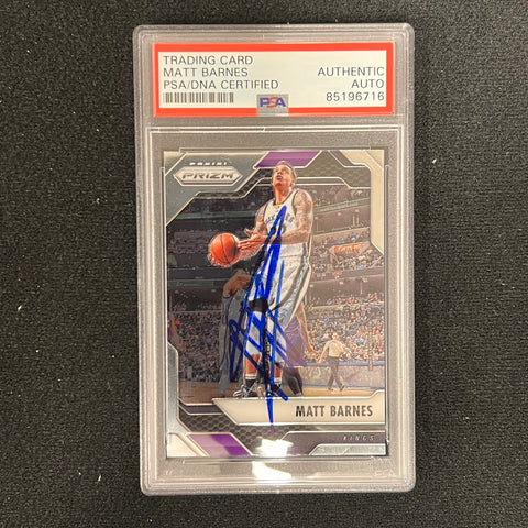 2016-17 Panini Prizm #118 Matt Barnes Signed Card AUTO PSA Slabbed Kings