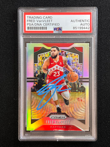 2019-20 Panini Prizm #157 Fred VanVleet Signed Card AUTO PSA Slabbed Raptors