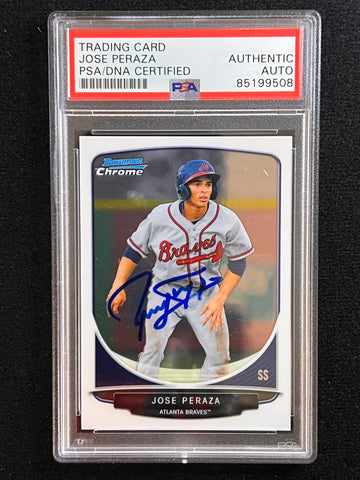 2013 Topps Bowman #BCP36 Jose Peraza Signed Card PSA Slabbed Auto Braves