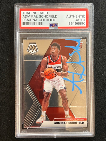 2019-20 Panini Mosaic #202 Admiral Schofield Signed Card AUTO PSA Slabbed RC Wizards