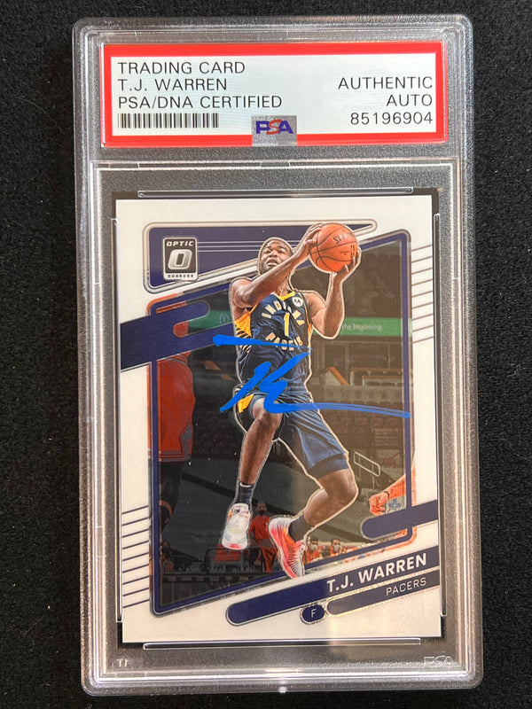 2021-22 Panini Donruss #44 TJ WARREN Signed card AUTO PSA Slabbed Pacers