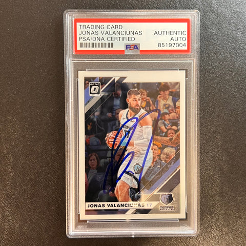 2019-20 Panini Donruss Optic #130 Jonas Valanciunas Signed Card AUTO PSA Slabbed Grizzlies