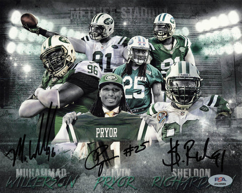 Sheldon Richardson, Alvin Pryor, and Muhammad Wilkerson signed 8x10 photo PSA/DNA New York Jets Autographed