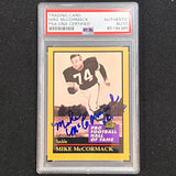 1991 Enor Pro Football Hall of Fame #96 Mike McCormack Signed Card PSA/DNA Slabbed Browns