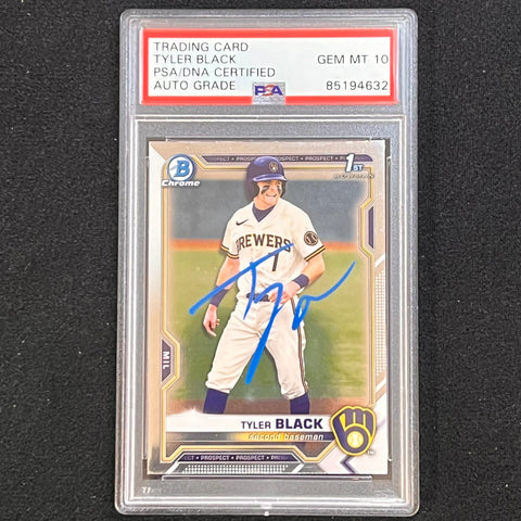 2022 Topps #BDC-200 Tyler Black Signed Card AUTO 10 PSA Slabbed Brewers
