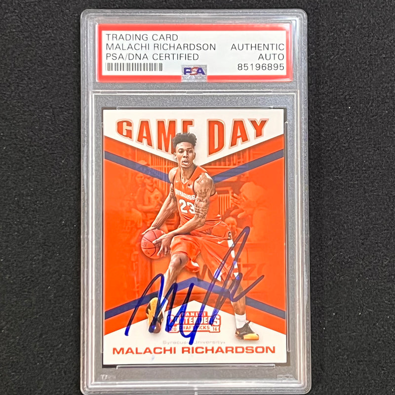 2016-17 Contenders Draft Picks #20 Malachi Richardson Signed Card AUTO PSA Slabbed Syracuse