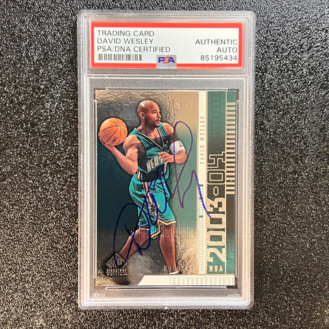 2003-04 Upper Deck Basketball Signature Edition #62 David Wesley Signed Card AUTO PSA Slabbed Hornets