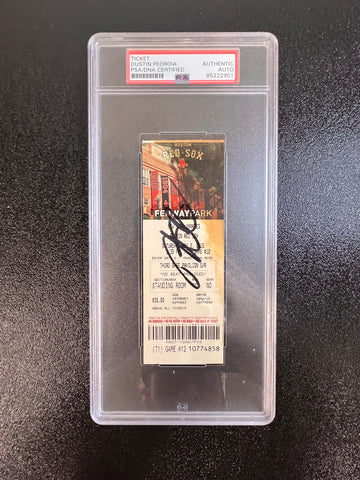 Dustin Pedroia Signed Ticket PSA Slabbed Auto Red Sox